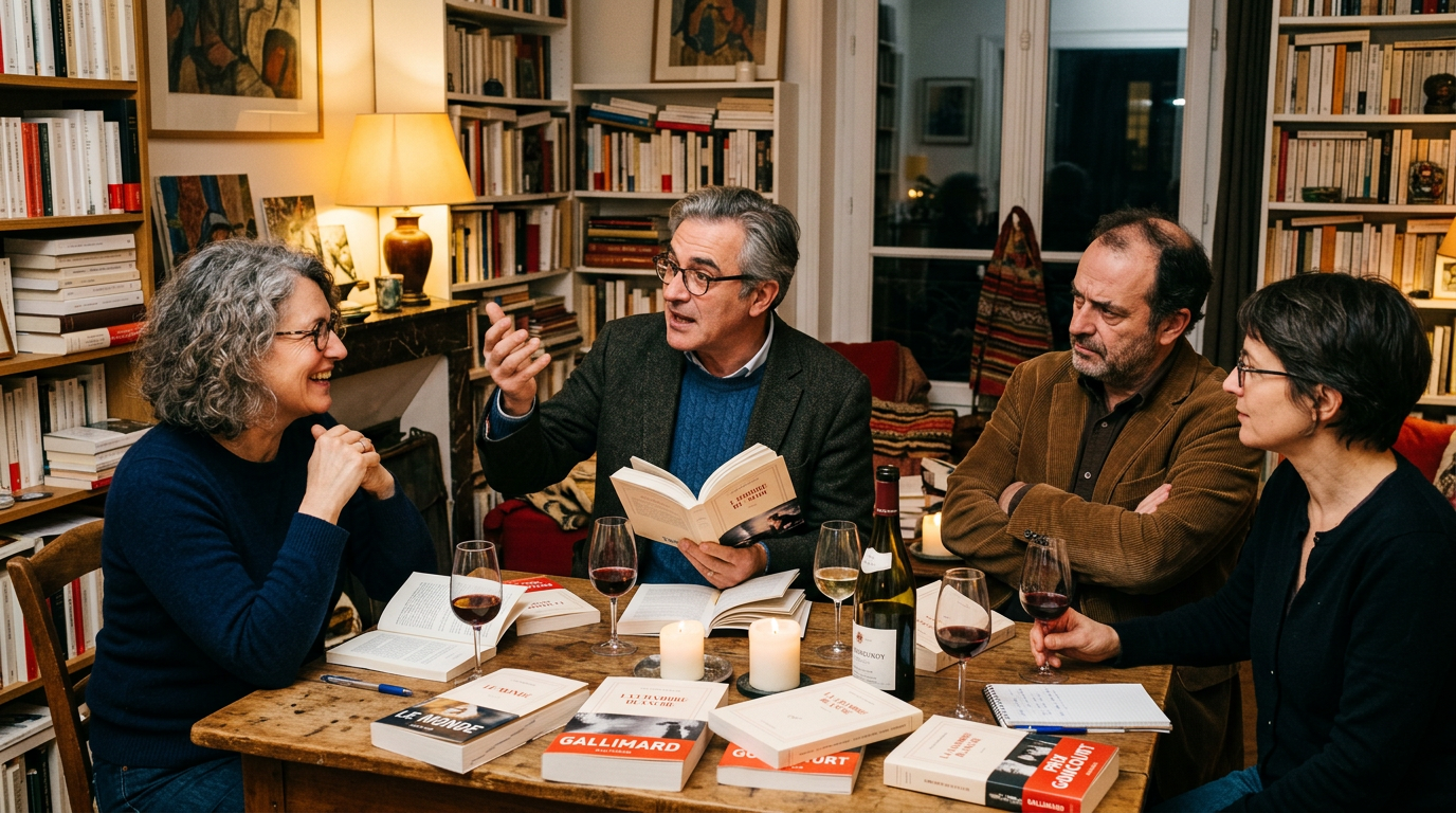 Bernard dans un club de lecture parisien